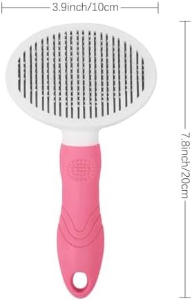 Self Cleaning Slicker Brush - Cat Brush Skin-Friendly Deshedding Grooming Massaging Tool for Long & Short Haired Pets, Cat Hair Brushes Easy Removes Undercoat for Dogs Cats Rabbits-UPGRADED, Pink - Image 3