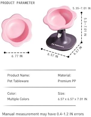 Elevated Pet Bowl with Stand, Flower Shape, Adjustable Height, Cat Dog Food Water Dish (Pink Violet) - Image 5