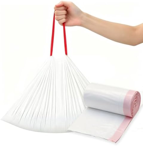 Drawstring Cat Litter Box Liners,15 Count 36" x 18" Jumbo Cat Litter Pan liners, 2 Mil Thick Claw Resistant Cat Pan Liner (White, 36" x 18" (15 Counts)) by Gereen
