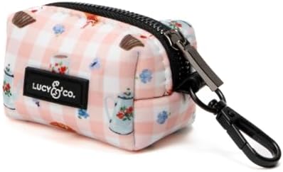 Lucy & Co. Sipping Slowly Dog Poop Bag Holder and Dispenser, Clips to Leash, Water-Repellent Neoprene, Includes Refill Roll by LucyCo