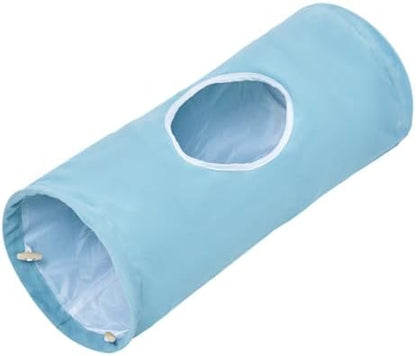 Cat Tunnel, Large Indoor Durable Collapsible Interactive Cat Tube with Peek-A-Boo Hole, Hanging Toys, and Crinkly Paper Lining - Cute Tunnel for Cats, Kittens, Puppies & Rabbits, Purple - Image 5