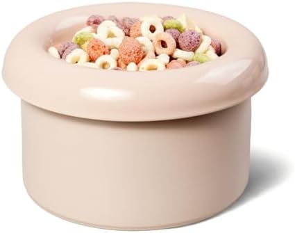 Donut Bowl Elevated Ceramic Cat Bowl with Stand, Raised Whisker-Friendly Bowl for Cats & Small Dogs, Patented Donut Design, Made in Korea (3.9" H -Pink) by BOWLBOWL