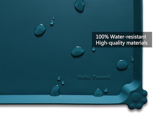 Hoki Found L Silicone Pet Food Mats - Non Slip Dog Cat Bowl Placemats - Waterproof Dog Cat Food Mats - For Carpet & Sicilian Ocean - Image 3