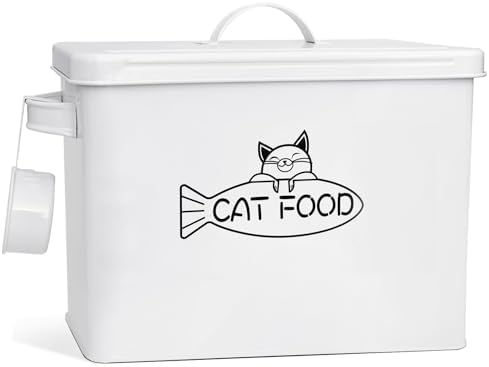 Vumdua Large Dog and Cat Food Storage Container, Farmhouse Pet Food Storage Containers with Lid and Dry Food Scoop, Durable Airtight Cat Container 12-13 lbs Capacity, Great Gift for Pet Owners by Vumdua