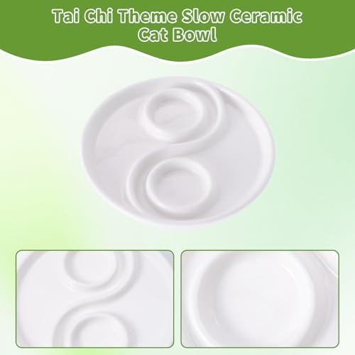 Ceramic Cat Slow Feeder,Shallow and Wide Opening Dish for Whisker Friendly - Image 6