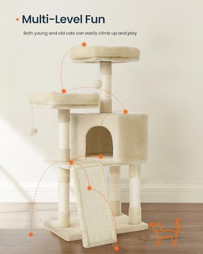 SONGMICS HOME Cat Tree, Scratching Ramp, Multi-Level Cat Condo - Image 4