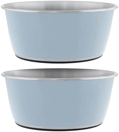 Master Pet Supply Stainless Steel Dog Bowls Set of 2 - Glacier Blue - 64 Oz by MasterPetSupply