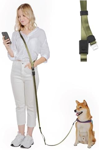 SVD.PET 4-in-1 Hands Free Dog Leash, Versatile Crossbody/Waist Dog Leash with Easy Release Buckle, Easy Adjust to Fit Your Body and Waist for Walking, and Running Your Doggy (Army Green) by SVDPET
