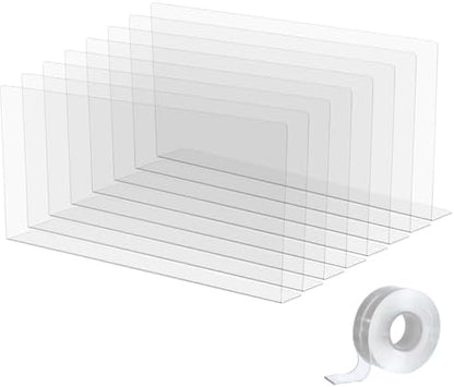 OMISTAR Under Bed Blocker (8 PCS), 16'' L × 7.9'' H Clear PVC Under Couch Blockers with Strong Adhesive, Toy Pets Couch Blockers with Smooth Edge for Under Furniture Stoppers, Easy Installation by OMISTAR