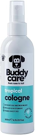 Buddycare Dog Cologne - Tropical - 200ml - Refreshing and Tropical Scented Dog Cologne - Refreshes Between Dog Washes by Unknown