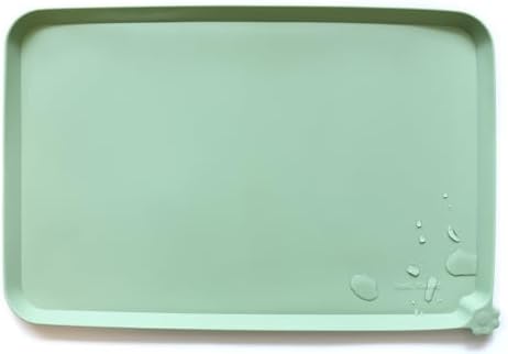 Hoki Found Silicone Non Slip Pet Food Mats - Bowl Placemat for Dogs Cats - Waterproof for Carpet - Jade by Hoki+Found