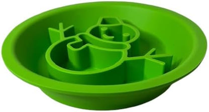 Snowman/Christmas 2-in-1 Silicone Slow Feeder & Licking Mat - BPA Free, Dishwasher Safe, 500ml Capacity, Perfect for Dogs & Cats (Christmas Green)