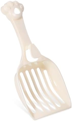 COMNICO Cat Litter Scoop, Durable Plastic Kitty Litter Sifter Scooper with Wide Slats Comfy Handle Deep Shovel Pooper Lifter Captures All Clumps for Easy Sifting Pine Pellets Box (Milky White) by COMNICO