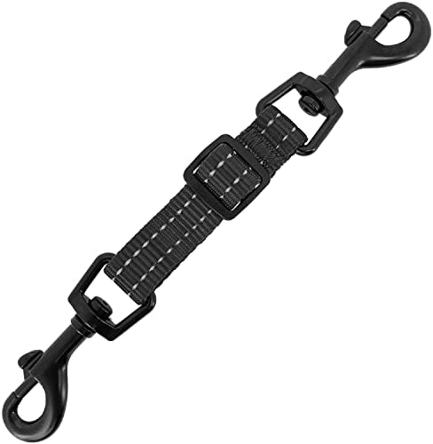 Best Pet Supplies Voyager Dog Collar Safety Clip with Dual Clasps, Collars and No Pull Harness Connectors, Training for Walking, Running, and Hiking, Safety Clip - Black by BestPetSuppliesLLC