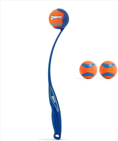 Chuckit! Ultra Ball and Launcher Bundle, Sport 18in, 2 Pack Medium 2.5in by Chuckit