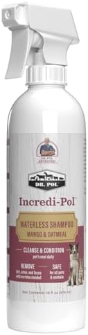 Dr. Pol Incredi-Pol Waterless Shampoo | Waterless Dog Shampoo & No-Rinse Pet Cleanser | Rinse Free Dog Shampoo for Smelly Dogs | Safe for All Pets & Animals | Mango/Oatmeal | 16 oz by DrPol