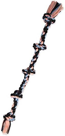 Mammoth Flossy Chews Multi Color 5 Knot Rope Tug – Premium Cotton-Poly Tug Toy for Dogs – Interactive Dog Rope Toy – Tug Dog Chew Toy for Big Dogs - X-Large, 36” by MammothPetProducts