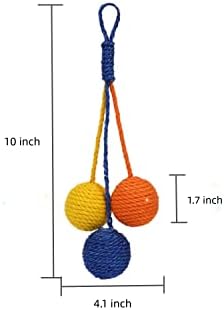 Cat Toy Sisal Ball Hanging Cat Toy Handmade Cat Rope Ball Chew Eco-Friendly Toy Pets Interactive Toy Cat Toys for Indoor Cats (Bule, 1pcs) - Image 6