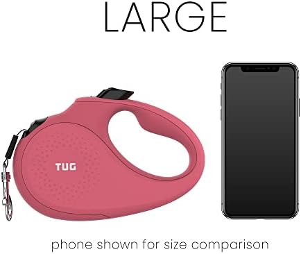 TUG Monochrome 360° Tangle-Free Retractable Dog Leash | 16 ft Strong Nylon Tape (Large, Pink) - Image 5