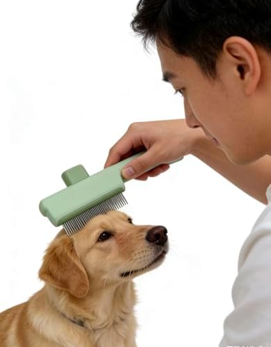 2pcs of Pet Brush for Cats and Dogs, Stainless steel comb, Deshedding tool 7.5"x 2.7", Cat comb,Dematting Comb,Self-Cleaning Hair Remover comb - Image 6