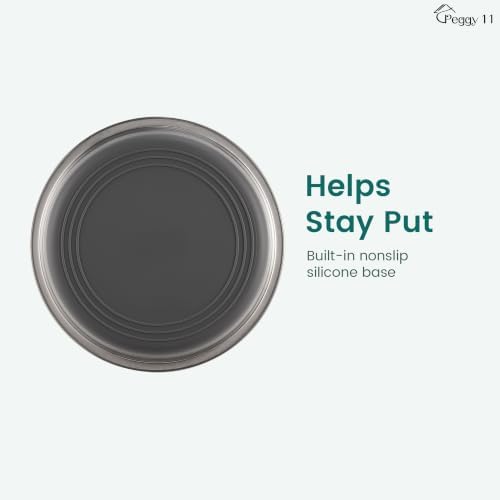 PEGGY11 Nonslip Stainless Steel Dog Bowls, 7.6 US Cup Each, 2 Pack - Image 2