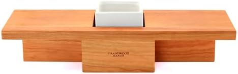 Solid Cherry Wood Raised Cat Feeding Station with Built-in Grass Planter - Image 7