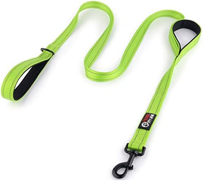 Primal Pet Gear Dog Leash 6ft Long,Traffic Padded Two Handle,Heavy Duty,Reflective Double Handles Lead for Control Safety Training,Leashes for Large Dogs or Medium Dogs,Dual Handles Leads(Green) by PrimalPetGear