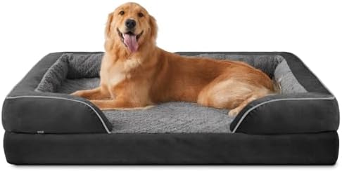 INVENHO Orthopedic Dog Beds Large Sized, XL Egg-Crate Foam Dog Couch with Washable Removable Cover, Waterproof Lining and Nonskid Bottom by INVENHO
