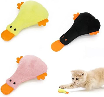 Andiker Cat Catnip Toys, 3Pcs Cat Interactive Toys for Indoor Cats, Soft Plush Kitten Kitten Toys with Crinkle Paper for Relieve Stress, Reduce Boredom, Teething (Duck) by Andiker-ServingforYou