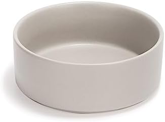 SPUNKYJUNKY 13.5OZ Ceramic Dog and Cat Bowl, Modern Cute Weighted Food Water Bowl for Replacement Grey (1 Pack) by SPUNKYJUNKY