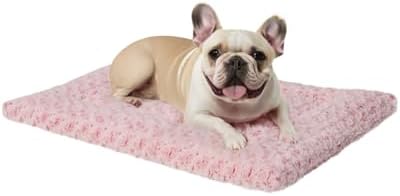 Exsnugy Washable Dog Bed Mat Medium Size Fluffy Pet Crate Pad 36x23 by Exsnugypetproducts