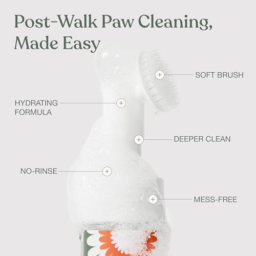 Dandylion, Dog Paw Cleaner, Clean Paws, No Rinse Foam Cleaner with Brush - Image 2