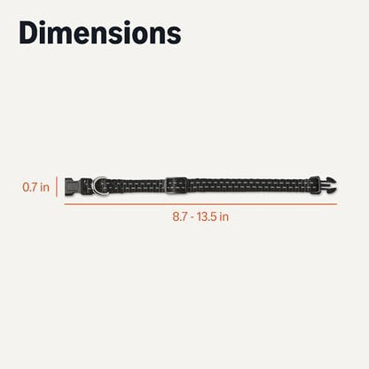 Amazon Basics Reflective Polyester Dog Collar, Adjustable Length 8.7"-13.5", 0.7" W, Quick-Release Buckle for Easy On/Off, Extra Small, Black - Image 5