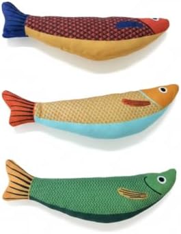 Cat Toy Saury Fish, 3-Pack (Green, Yellow, Orange), Catnip & Bell Sound, Soft & Durable, Interactive Kitten Toy for Indoor Cat Exercise, 8.7 Inches, Suitable for All Cat Breeds by Unknown