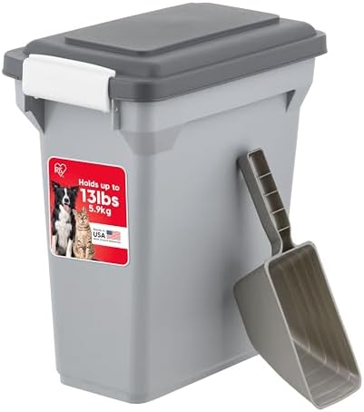 IRIS USA Dog Food Storage Container, Up to 13 lbs, Gray/Dark Gray by IRISUSA