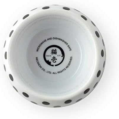 Necoichi Ceramic Elevated Cat Food Bowl, Whisker-Friendly (Dots, Mini) - Image 6