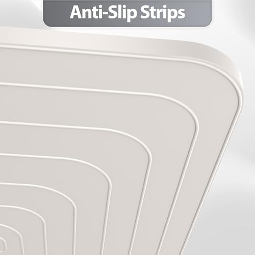 Silicone Dog Cat Food Mat Extra Thick Raised Edge, 20"x14" Beige Gray - Image 7