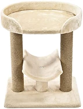 Amazon Basics Multi-Platform Cat Tree with Scratching Post for Indoor Cats up to 25lbs, 18 x 14 x 22 Inches, Beige - Image 4