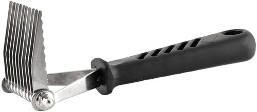 Jeffers Pet Dematting Rake for Dogs & Cats – Serrated Blades for Mats, Tangles, Shedding, Thick Undercoat – Grooming Tool for Pets, Long Hair, Short Hair, Poodles, Fur Removal, 7" L, 10 Blades by Jeffers