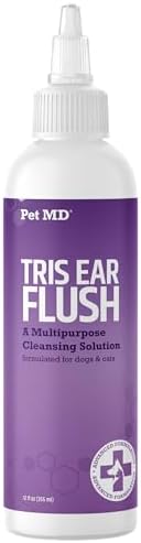 Pet MD Veterinary Tris Flush Cat & Dog Ear Cleaner - Dog Ear Flush - 12oz by PetMD
