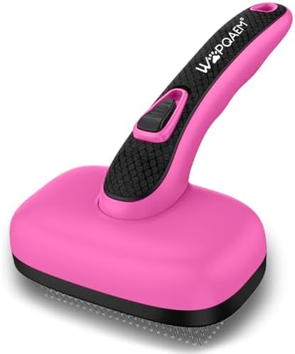 Self Cleaning Slicker Brush for Dog and Cat Shedding, Pink by WOPQAEM%C2%AE