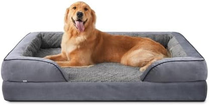 INVENHO Orthopedic Dog Beds Large Sized, XL Washable Dog Sofa with Egg-Crate Foam, Waterproof Lining and Non-Skid Bottom by INVENHO