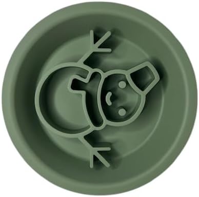 Snowman/Christmas 2-in-1 Silicone Slow Feeder & Licking Mat - BPA Free, Dishwasher Safe, 500ml Capacity, Perfect for Dogs & Cats (Sage Green)