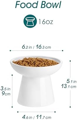 vancasso 2-Pack Elevated Cat Food Bowls, 6.2" Wide Shallow Cat Feeding Dish - Image 2