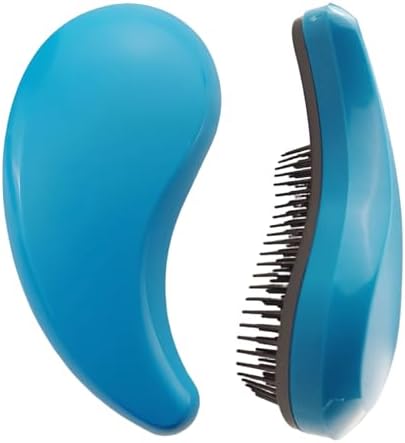 Comma-Shaped Small Dog Brush, Puppy Essentials (Blue) by PetJoyHaven