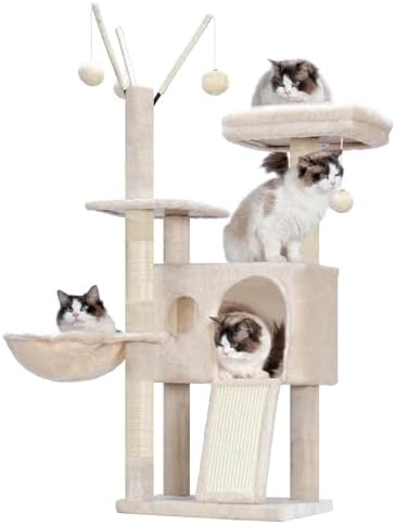 Hey-brother Cat Tree Tower with Removable Toys, Scratching Posts, MPJ008SM by Hey-brother