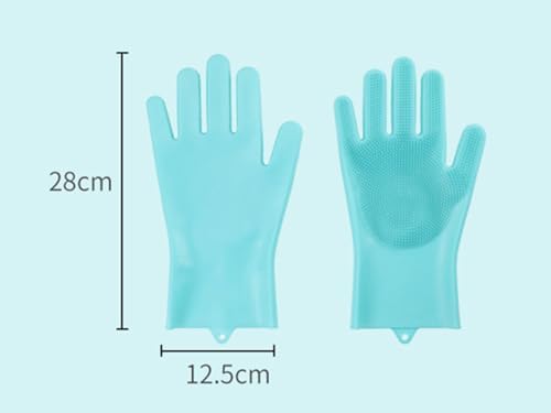 Pet Grooming Gloves Silicone Gloves with High-Density Teeth Enhanced Five Finger Design for Dogs Cats Bathing Massaging (Green) - Image 6
