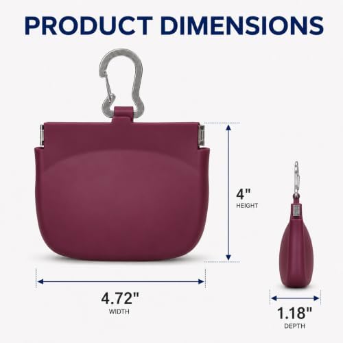 1 Cup Silicone Dog Treat Pouch, Dog Training Treat Bag, Burgundy - Image 4