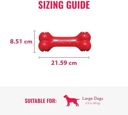 KONG Goodie Bone, Natural Rubber Treat-Dispensing Toy, Red, for Medium Dogs - Image 3