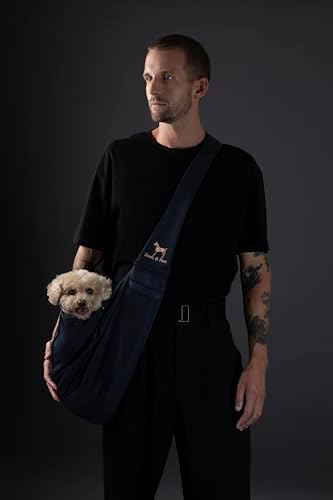 Noah & Paw Dog Sling Carrier for Small Dogs 5-18lb, Dog Sling for Small Dogs and Cats, Dog Carrier with Adjustable Padded Strap, Premium Twill, Lined with Fur, Double Safety Feature, Machine Washable - Image 2